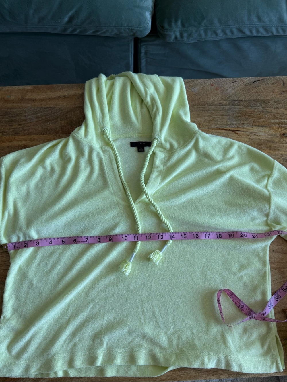 J.Crew Neon Yellow Terry Hoodie Cover Up Set S - Picture 6 of 8